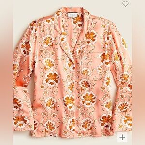 J. Crew collection silk pajama blouse floral